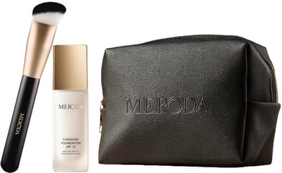 Meroda Changing Foundation & Essential Brush & Travel Bag Bundel - Kleurveranderende Foundation - 30ml
