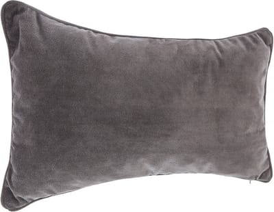 Atmosphera Bank/sierkussens huiskamer Sophia - 30 x 50 cm - Donkergrijs - polyester - met rits
