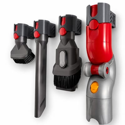 Accessoire Houder Geschikt voor Dyson V12 Slim – Wandhouder voor Opzetstukken – Organizer voor Borstels en Mondstukken – 3× 20 mm + 1× 40 mm Houder – Set van 4 – Grijs