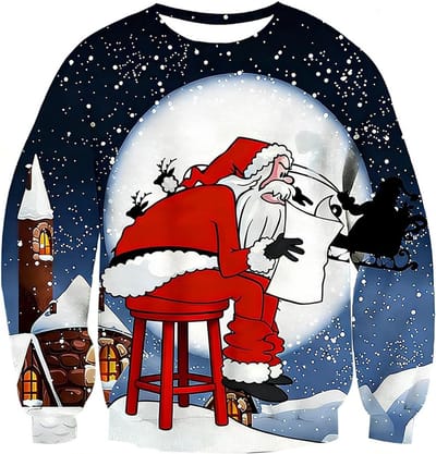 Lachen met een 3D Kersttrui voor Mannen en Vrouwen | Grappige Lange Mouwen Sweatshirt voor de Feestdagen