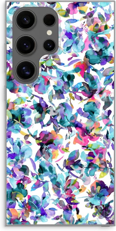 Case Company® - Hoesje geschikt voor Samsung Galaxy S24 Ultra hoesje - Hibiscus Flowers - Soft Cover Telefoonhoesje - Bescherming aan alle Kanten en Schermrand