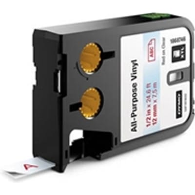 DYMO 1868746 XTL tape vinyl rood op transparant 12mm (origineel)