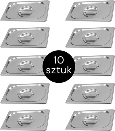 MEGA-M Gastronorm Deksel - GN 1/4 Set van 10 stuks - 265x162 mm - Roestvrij Staal