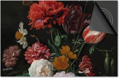 Inductie beschermer 60x60 - afdekplaat inductie mat - Dietrix Kookplaat beschermer - Exclusief - Bloemen en Planten - Boeket schilderij