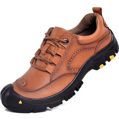 Buitenklimschoenen van Koeienhuid Herfst Winter Heren Business Casual Leerschoenen Lage Werklaars 47 bruin