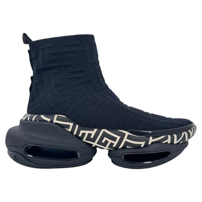 Balmain B-Bold hoge sneakers in zwart polyester