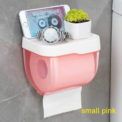 Badkamer Toiletpapier Handdoekhouder Muurbevestiging Plastic WC Toiletpapierhouder met Opbergplank Rek Papier Opbergdoos S