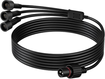 Verlengkabel met splinters - Tuinverlengsnoer - Buitenverlichting aansluiten - IP65 waterdicht - 5 meter - Zwart