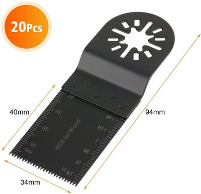 Dailygoods- Zaagbladen 20-delige set - Oscillerende Zaagbladen - Multitool Accessoires - Koolstofstaal - Slijtvast - Dieptemarkeringen