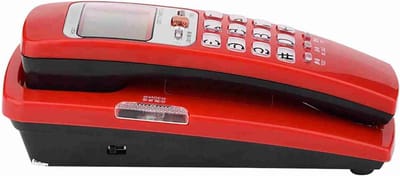 Vaste Telefoon - Huistelefoon Kantoortelefoon - Communicatie Thuis - Nummerherkenning Functie - 20 x 10 x 9 cm - Rood