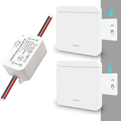 Draadloze lichtschakelaar set met mobiele afstandsbediening, eenvoudig te installeren, tot 100 meter bereik, geschikt voor lampen en apparaten tot 10A