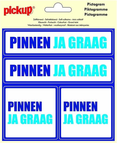 Pickup Pictogram 15x15 cm 4 op 1 - Pinnen Ja Graag