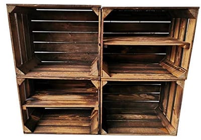 Gevlamde Houten Kisten 50 x 40 x 30 cm - Ideaal voor Meubelbouw en Decoratie