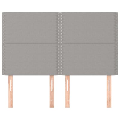 vidaXL - Hoofdbord - lichtgrijs - 144x5x118/128 - cm - stof