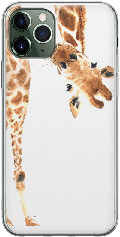 Leuke Telefoonhoesjes - Hoesje geschikt voor iPhone 11 Pro - Giraffe - Soft case - TPU - Giraffe - Bruin