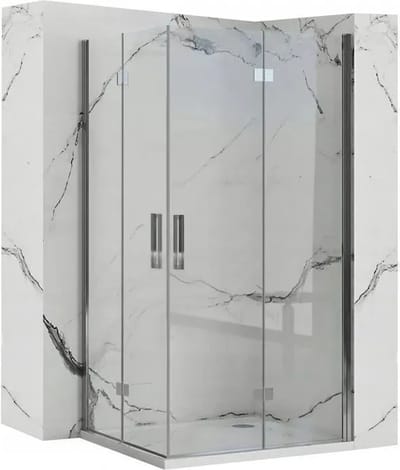 Rea Molier Chrom Double 90X90 - 190 cm - Douchecabine - Vierkant - Chroom
