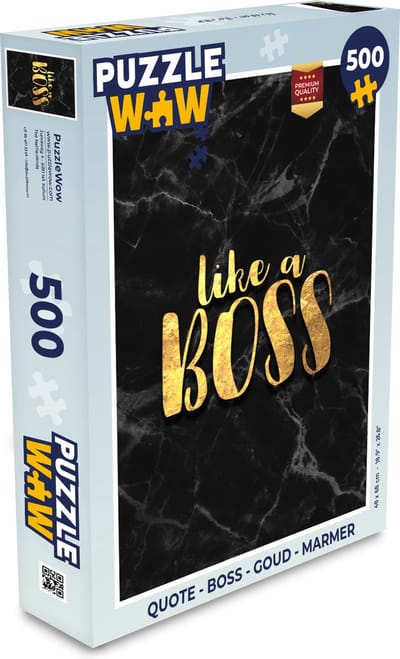 Puzzel Quote - Boss - Goud - Marmer print - Legpuzzel - Puzzel 500 stukjes