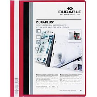DURABLE presentatiemap DURAPLUS extra breed, pvc-hardfolie, 25 stuks, rood