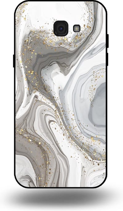 Smartphonica Telefoonhoesje geschikt voor Samsung Galaxy A7 2017 met marmer opdruk - TPU backcover case marble design - Zilver geschikt voor Samsung Galaxy A7 2017