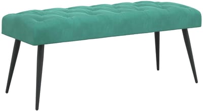 vidaXL - Bank - met - knopen - tufting - Turquoise - 110 - x - 40 - x - 46 - cm - Fluweel