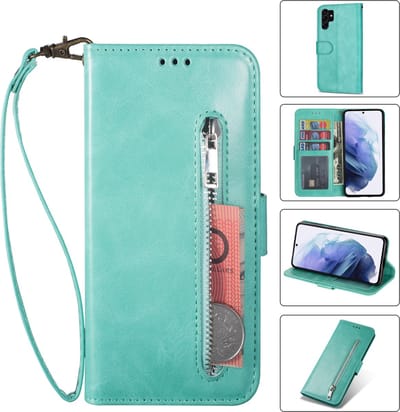 Luxe Telefoonhoesje geschikt voor Samsung Galaxy S24 Ultra | Hoogwaardig Leren Bookcase | Lederen Wallet Case | Pasjeshouder | Groen