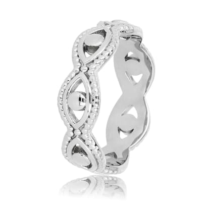 My Bendel - Zilverkleurige Gevlochten Open Ring - Tijdloze Stijl en Elegantie - met Luxe Cadeauverpakking | Sieraden Voor Dames | Maat 16.00 Mm / Maat 50