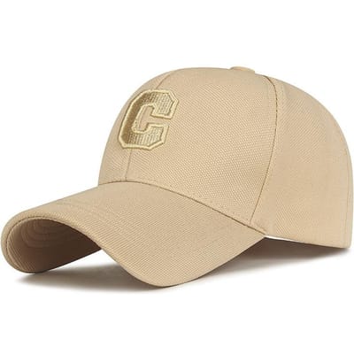 Personaliseer Katoenen Modieuze Baseballpet Verstelbare Truckerpet Voor Vrouwen Mannen Koreaanse Stijl Letter C Borduurpet Streetwear Cadeau beige