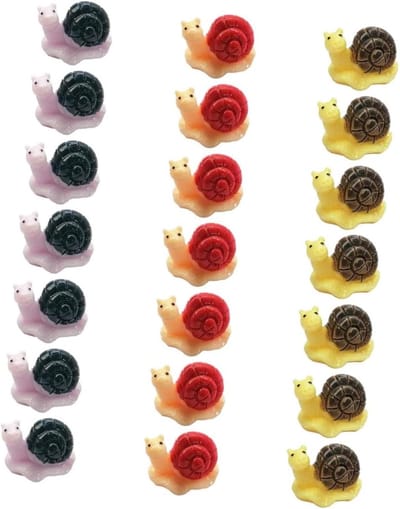 Mini Slak Beeldjes - Tuin Decoratie - Micro Landschap - Hars Materiaal - 84 Stuks - Diverse Kleuren