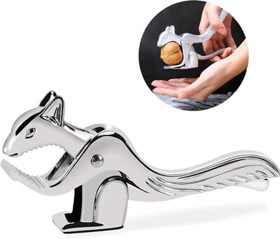 Notenkraker - Walnotenkraker - Roestvrij staal - Notenkraker - Schattig eekhoornontwerp - Zilver - Notenkraker - Keukengereedschap