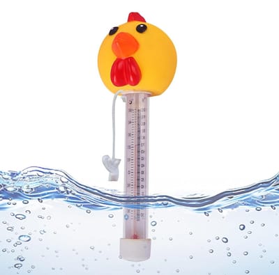 Zwembadthermometer - Watermeter Drijvend - Watertemperatuur Meten - Vrolijk Kuiken Design - 24 Centimeter - Geel