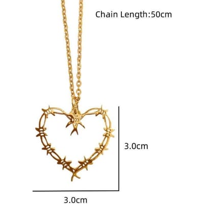 Gotische Gaas Hartvormig Hanger Ketting Voor Vrouwen Meisjes Hip-Hop Punk Persoonlijkheid Ontwerp Sieraden Nieuwe Halloween Cadeaus beige