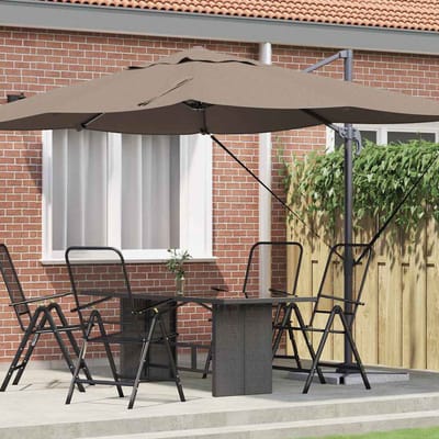 vidaXL - Parasol - 351 - x - 250 - x - 260 - cm - Polyester - en - Aluminium - Taupe
