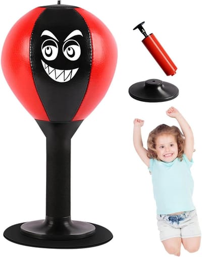 Desktop Bokszak - Reactietrainer Bal - Stress Verlichten - Zuignap Bodem - 20.5 cm Breed - Niet gespecificeerd