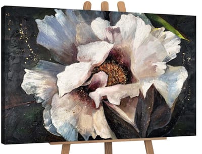 Canvas schilderij landschapsformaat handgeschilderd pioenen II bloemen luxe – YS-Art Gallery – Luxe wanddecoratie voor woonkamer – Modern schilderij voor slaapkamer en hal