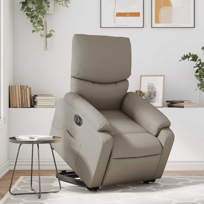 vidaXL - Sta-op-massagestoel - elektrisch - kunstleer - cappuccinokleurig