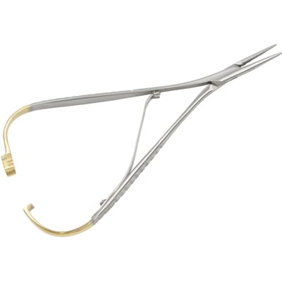 1 pièce Wellck Porte-aiguille dentaire en acier inoxydable Pince à épiler Instrument orthodontique pour la dentisterie Porte-aiguille de Mathieu gray