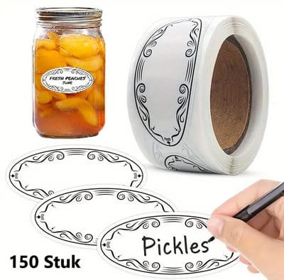 Waterbestendige vriezerlabels – Rol van 150 stickers – Wit – 2,5 x 1,5 cm – Voedselopslag & organiseren