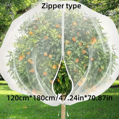Filet de Protection pour Arbres Fruitiers avec Fermeture Éclair Protection Professionnelle contre les Oiseaux et les Insectes pour Fruits et Légumes Filet de Verger Réutilisable beige