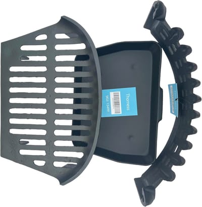 Gietijzeren Haardrooster 18 inch met Kasteelfront en Aspan - Perfect voor Houtkachels