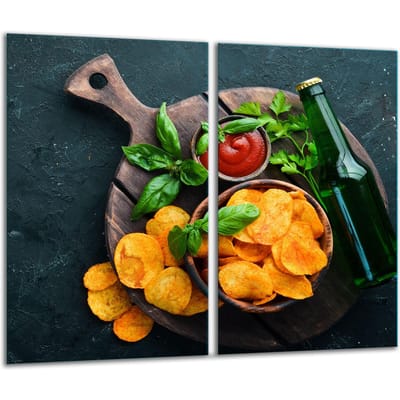 TMK ArtDeko - Snijplank - Inductiekookplaat - 2x 30x52cm - Veiligheidsglas