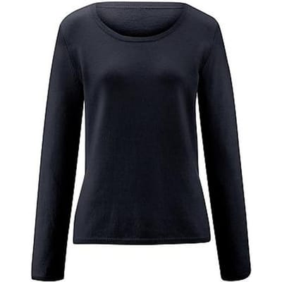 Trui 100% kasjmier ronde hals Van Peter Hahn blauw