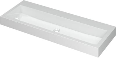 INK Momento Wastafel Polystone Zonder Kraangat - 1200x450x90 mm - Glans Wit
