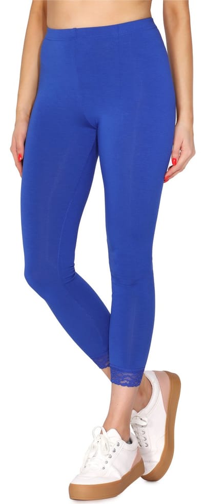 Merry Style MS-MS10-224-LE Dames Leggings met Kant - Sport - Vrijetijdsbroek - 7/8 Lengte - Viscose - Kobalt - S