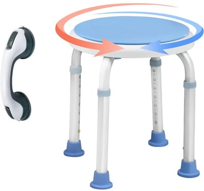 CRLYN® Douchekruk Inklapbaar - Douchestoel - Wit en Blauw