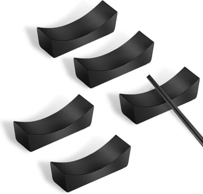 House of Husk Eetstokjes Houder Set - Chopstick Holder - Zwart - Sushi Servies - RVS - 5 Stuks