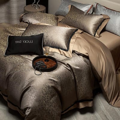 1000TC Egyptisch Katoen Satijn Hoge Precisie Garengeverfd Jacquard Luxe Beddengoed Set Dekbedovertrek Hoeslaken/Hoeslaken Kussenslopen King 220X240cm 4pcs
