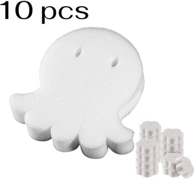 10 stuks - Octopusfilterspons - Spons voor badspeelgoed - Spons voor octopusbloemen - Olie-absorberende spons - Accessoires voor bubbelbaden - Spons voor vetabsorber - Octopusvorm - Accessoires voor het reinigen van bubbelbaden en zwembaden