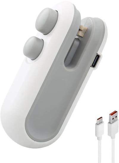 Mini automatische warmteverzegelingsmachine, oplaadbare machine voor het sealen van snackzakjes - wit