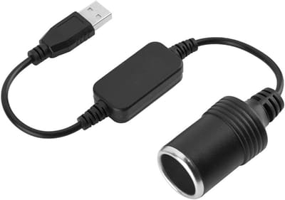 SnelShoppen - USB Port naar 12V Sigarettenaansteker Adapter, 5V USB A Mannelijk naar 12V Auto Sigarettenaansteker Vrouwelijk Converter voor Dashcam, G