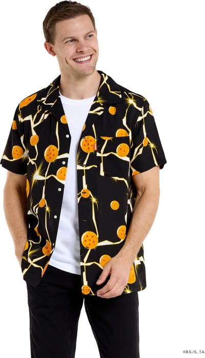 OppoSuits Dragon Ball™ Hawaii Shirt - Officieel Dragon Ball™ Shirt - Heren Overhemd Korte Mouwen - Carnavalskleding - Zwart - L